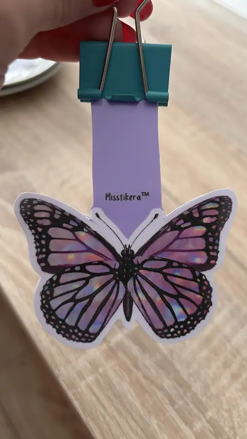 Marcapáginas imantado Mariposa holográfica